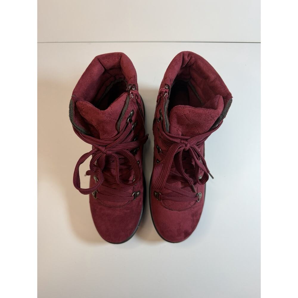 Shapua Women’s Suede Ankle Boots Burgundy Size 7 - Picture 3 of 5